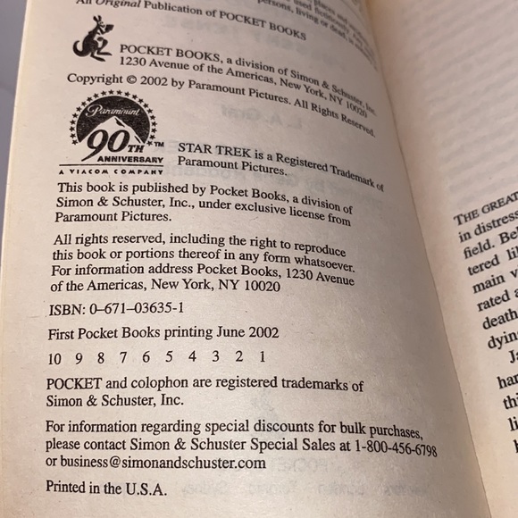 Star Trek The Original Series The Janus Gate Present Tense L.A. Graf - Picture 6 of 8